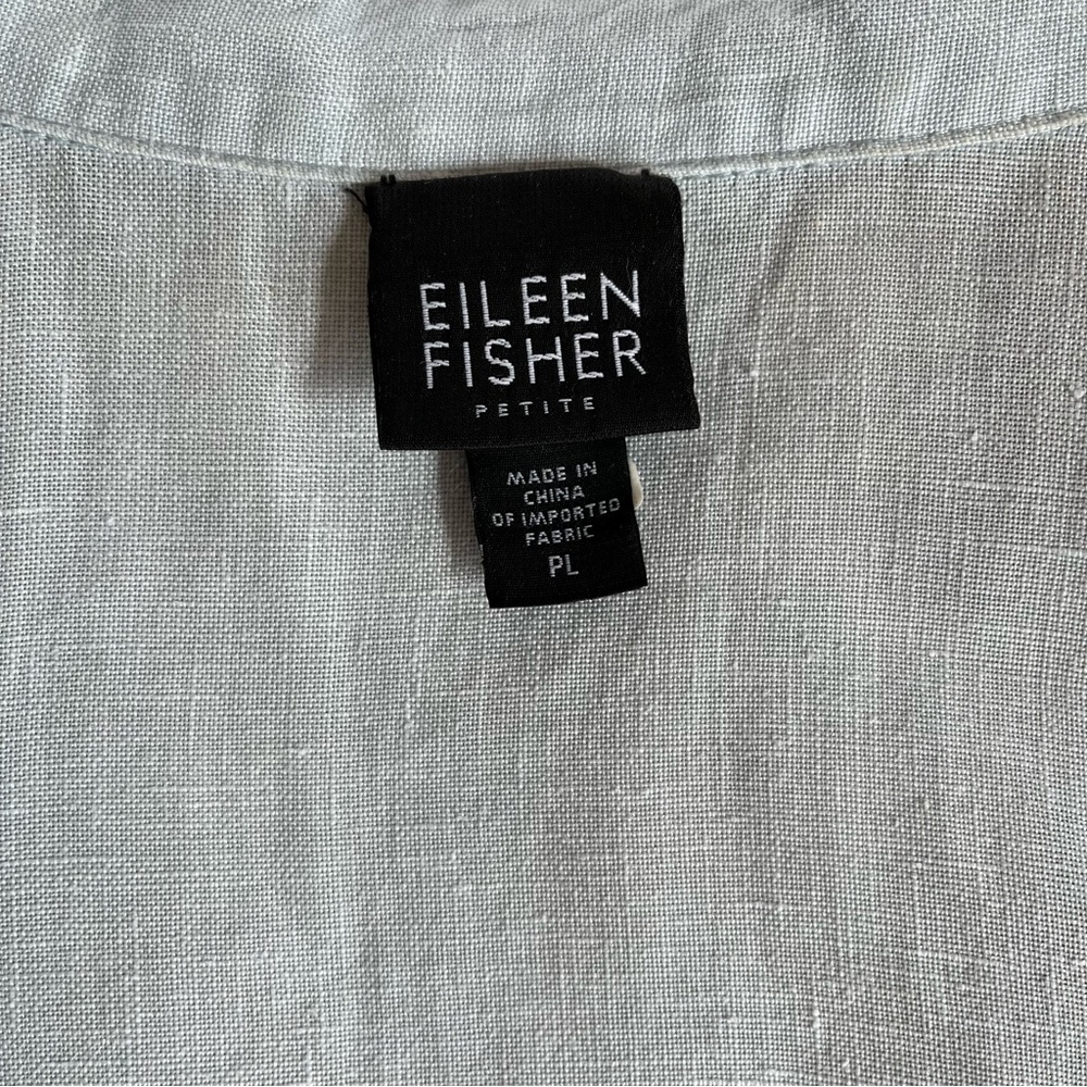 Eileen Fisher Light Blue Linen Button-Down Shirt - Picture 9 of 9